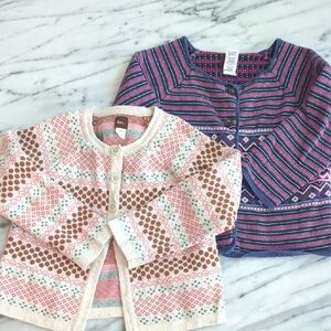 EUC Lot of 2 Tea Collection cardigans 4-5Y